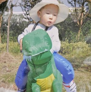 Green and Blue Plush Halloween Dragon Costume